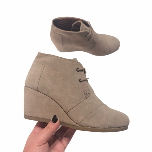 Toms Suede Wedge Booties - Picture 2 of 7